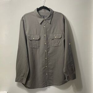 OLD NAVY,ON,MEN,GRAY,LINEN BLEND,BUTTON UP,LONG SLEEVE SHIRT.SIZE-XL.